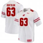 Men's Wisconsin Badgers NCAA #63 Tanor Bortolini White Authentic Under Armour Stitched College Football Jersey DI31M63WV